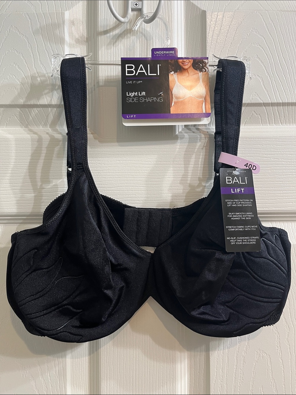 Bali Light Lift Side Shaping Underwire Bra - Black